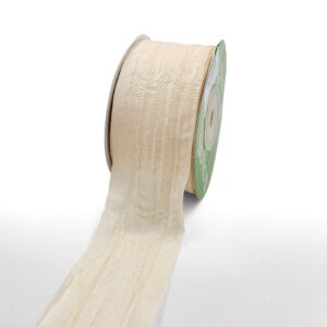 1.5 Inch Bespoke Crinkle Iridescent Ribbon - 740-15-09 IVORY