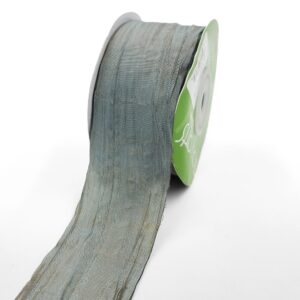 1.5 Inch Bespoke Crinkle Iridescent Ribbon - 740-15-34 BLUE