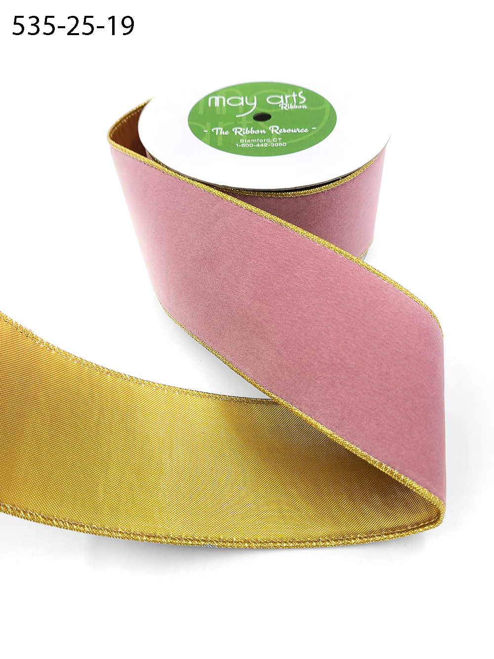 May Arts 1/4-Inch Wide Ribbon, Gold Silk Ribbon