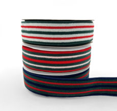 Christmas Stripes Tinsel Edge Wired Ribbon, 1-1/2-Inch, 10-Yard