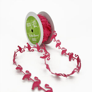 3/4 Inch Original Satin Cut Out Banner Ribbon with Cut Sealed Edge - EX07 FUCHSIA FLAMINGO