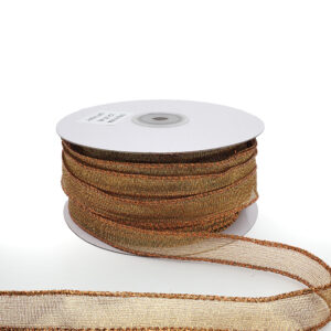 ½ Inch Semi-Sheer Metallic Gold Ribbon - G16-9-36N COPPER (⅝ inch)