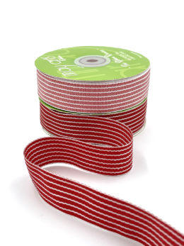 ~1 Inch  (25mm) Thick Woven Striped Ribbon