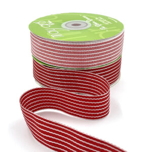 ~1 Inch  (25mm) Thick Woven Striped Ribbon