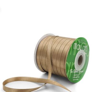 ~3/8 Inch (9MM) Luster Double Faced Satin Ribbon with Woven Edge - HA-38-08L TAUPE LUSTER