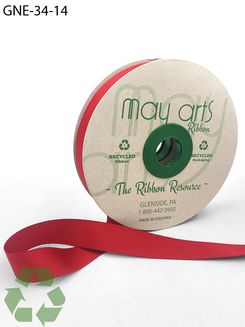 Recycled Grosgrain 1.5 Woven-Edge Ribbon - May Arts Ribbon