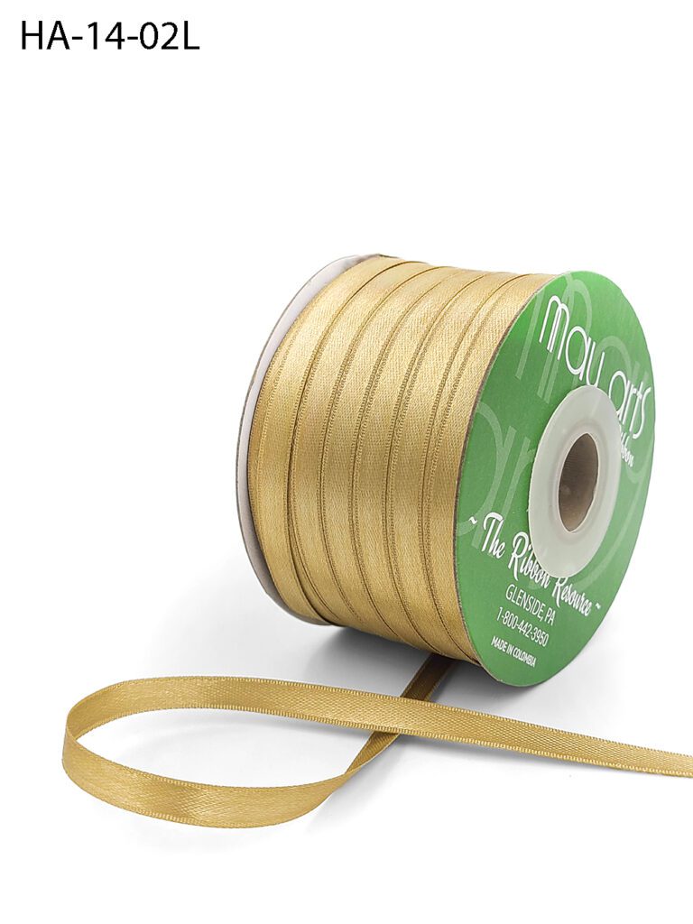~1/4 Inch (7MM) Luster Double Faced Satin Ribbon with Woven Edge