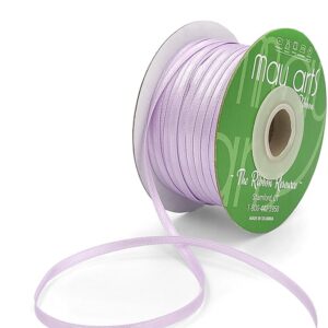 ~1/8 Inch (3MM) Luster Double Faced Satin Ribbon with Woven Edge - HA-18-05L LAVENDER LUSTER
