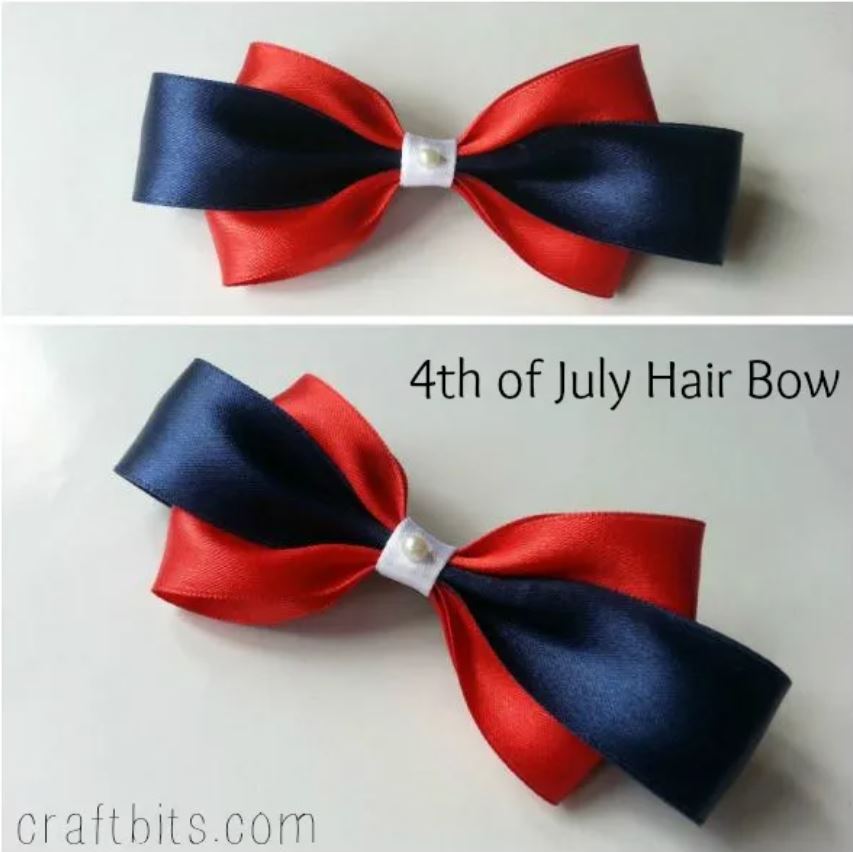 Patriotic Ribbon Hair Bow