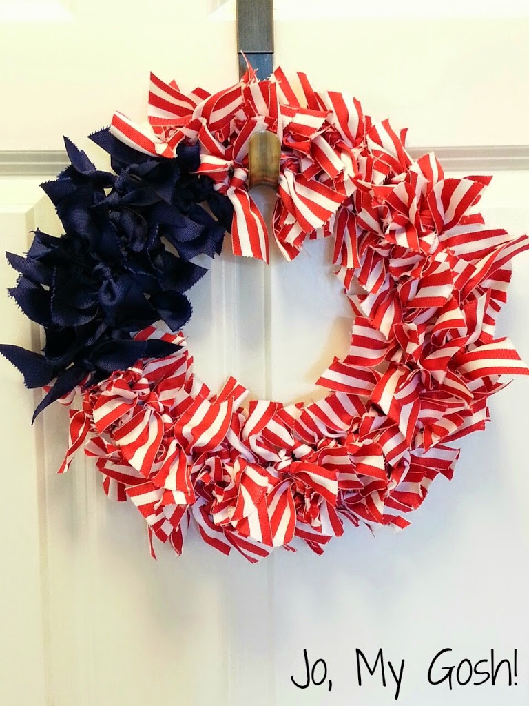 American Flag Themed Ribbon Wreath