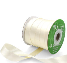 White Satin Stripe Sheer Wired Ribbon, 1-1/2x25 Yards
