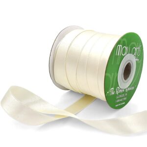 ~5/8 Inch(16MM) Luster Double Faced Satin Ribbon with Woven Edge - HA-58-09L IVORY LUSTER