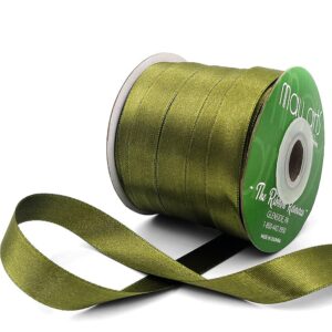 ~5/8 Inch(16MM) Luster Double Faced Satin Ribbon with Woven Edge - HA-58-16L OLIVE LUSTER
