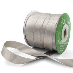 ~5/8 Inch(16MM) Luster Double Faced Satin Ribbon with Woven Edge - HA-58-31L SILVER LUSTER