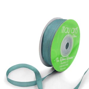100% Hand-Dyed 1/4 Inch Silk Ribbon with Woven Edge - SK-4-57 DARK EUCALYPTUS GREEN