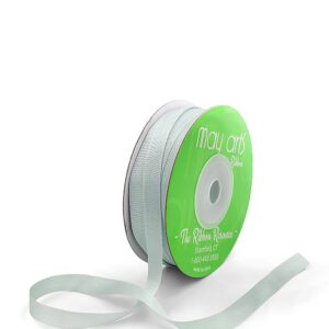 100% Hand-Dyed 1/4 Inch Silk Ribbon with Woven Edge - SK-4-59 LIGHT EUCALYPTUS GREEN