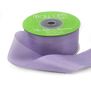 1.25 Inch 100% Hand-Dyed Silk Ribbon with Woven Edge - SK-5-11 DARK LAVENDER (NEW)