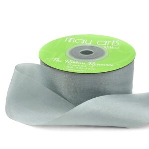 1.25 Inch 100% Hand-Dyed Silk Ribbon with Woven Edge - SK-5-59 LIGHT EUCALYPTUS GREEN