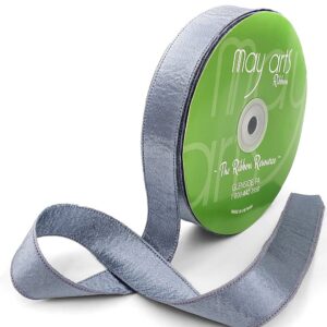 1 Inch Double Sided Sleek Ripple Tape Ribbon With Woven Edge - 755-1-83 SLATE BLUE