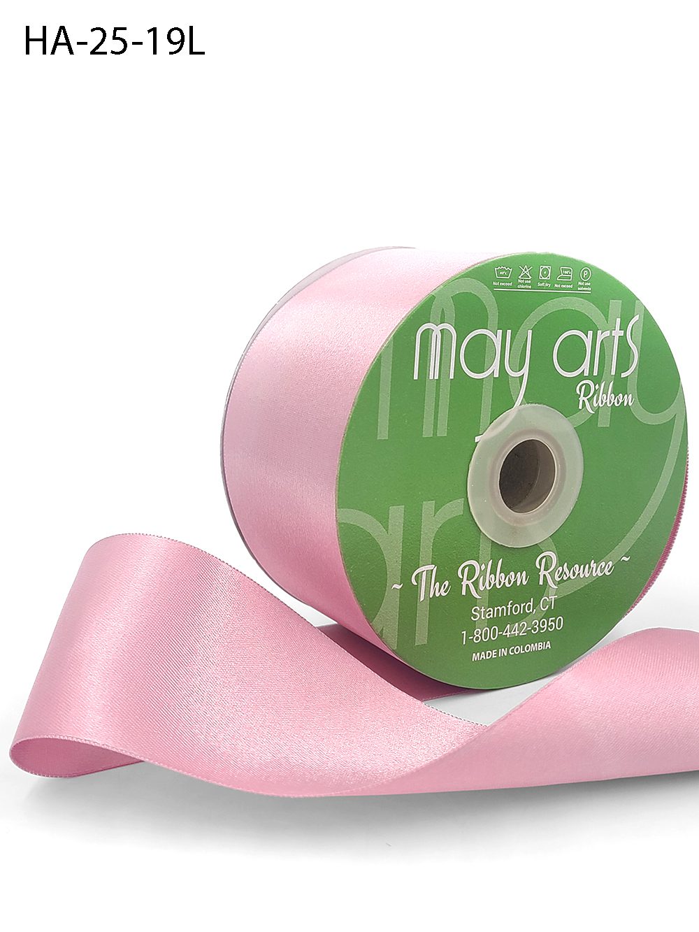 Double Sided Satin Ribbons - Light Pink (25mm x 91metres) 