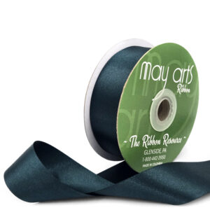 ~1.5 Inch(36MM) Luster Double Faced Satin Ribbon with Woven Edge - HA-15-49L DARK GREEN