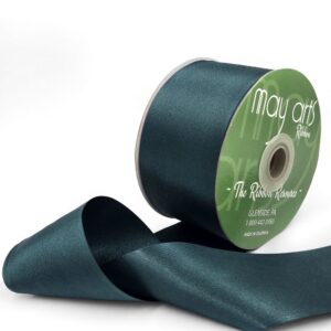 2.5 Inch Classic Double Faced Satin Ribbon with Woven Edge - HA-25-49L DARK GREEN