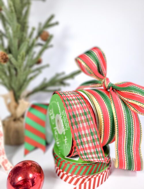 Christmas Plaid RIbbon, Christmas Tartan Ribbon, Traditional Christmas RIbbon, Traditional Wholesale Christmas Ribbon