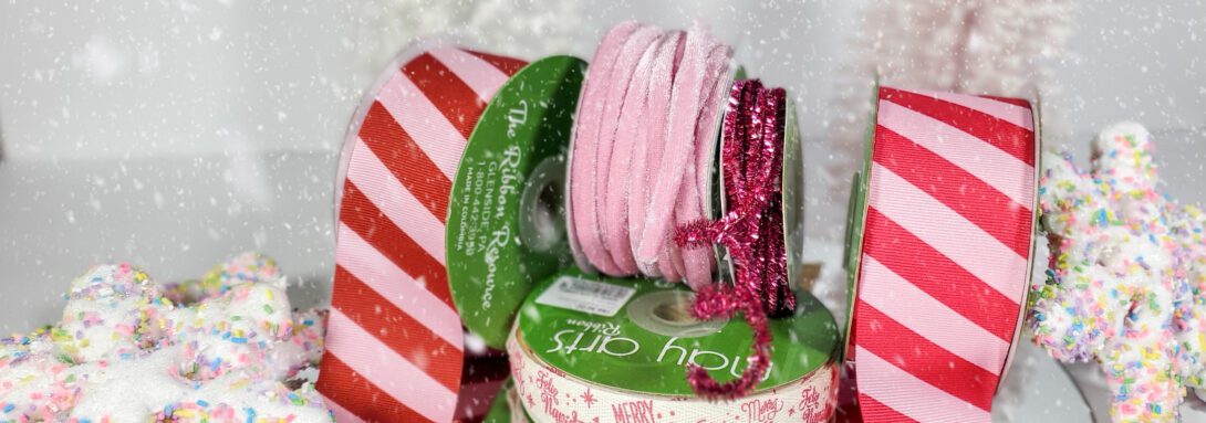 Pinkmas Christmas Decorating with Pink Ribbon, Pink Christmas Ribbon