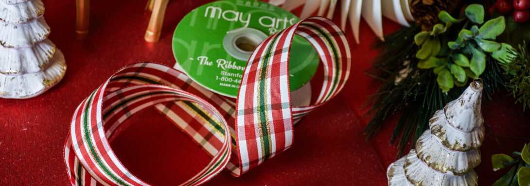 Checkered Christmas Ribbon, Plaid Christmas Ribbon, Red and Green Plaid Christmas Ribbon