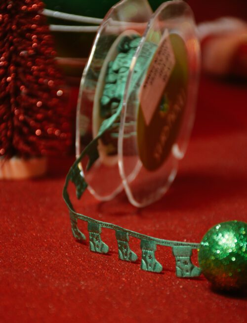 Green Christmas Stocking Ribbon