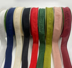 1" Dupioni Ribbon with Wired Edge