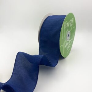 2.5″ Dupioni Ribbon with Wired Edge - 770-25-03 NAVY