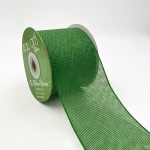2 2/3 Inch Semi Sheer Ribbon with Woven Edge - 777-3-15 GREEN