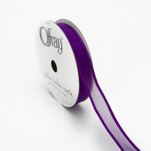 7/8 inch Sheer Satin Edge Pirouette Offray Ribbon - 162461-78-465 Purple