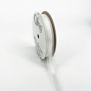 5/8″ Satin with Sheer Edge Garbo Offray Ribbon - 2512-58-29 White