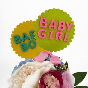 24 Piece Baby Welcome Floral Accent Picks