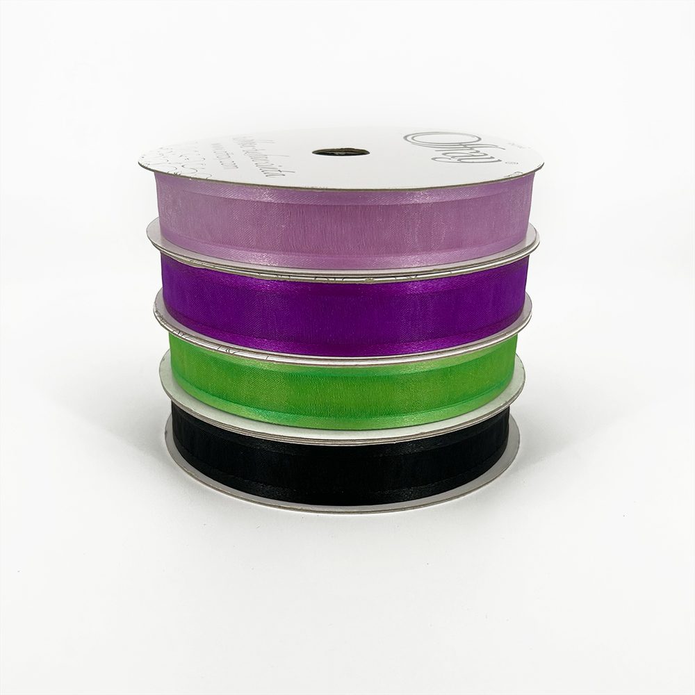 7/8 inch Sheer Satin Edge Pirouette Offray Ribbon