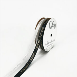 3/8 inch Congratulations Print Satin Ribbon