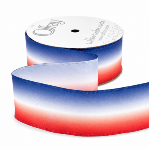 1.5″ Bailey Red White and Blue Wired Offray Ribbon - BAILEY-15-REDWHITEBLUE