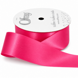 1.5″ Single Face Satin Offray Ribbon 10 Yards - SFS10Y-15-Shock Pink