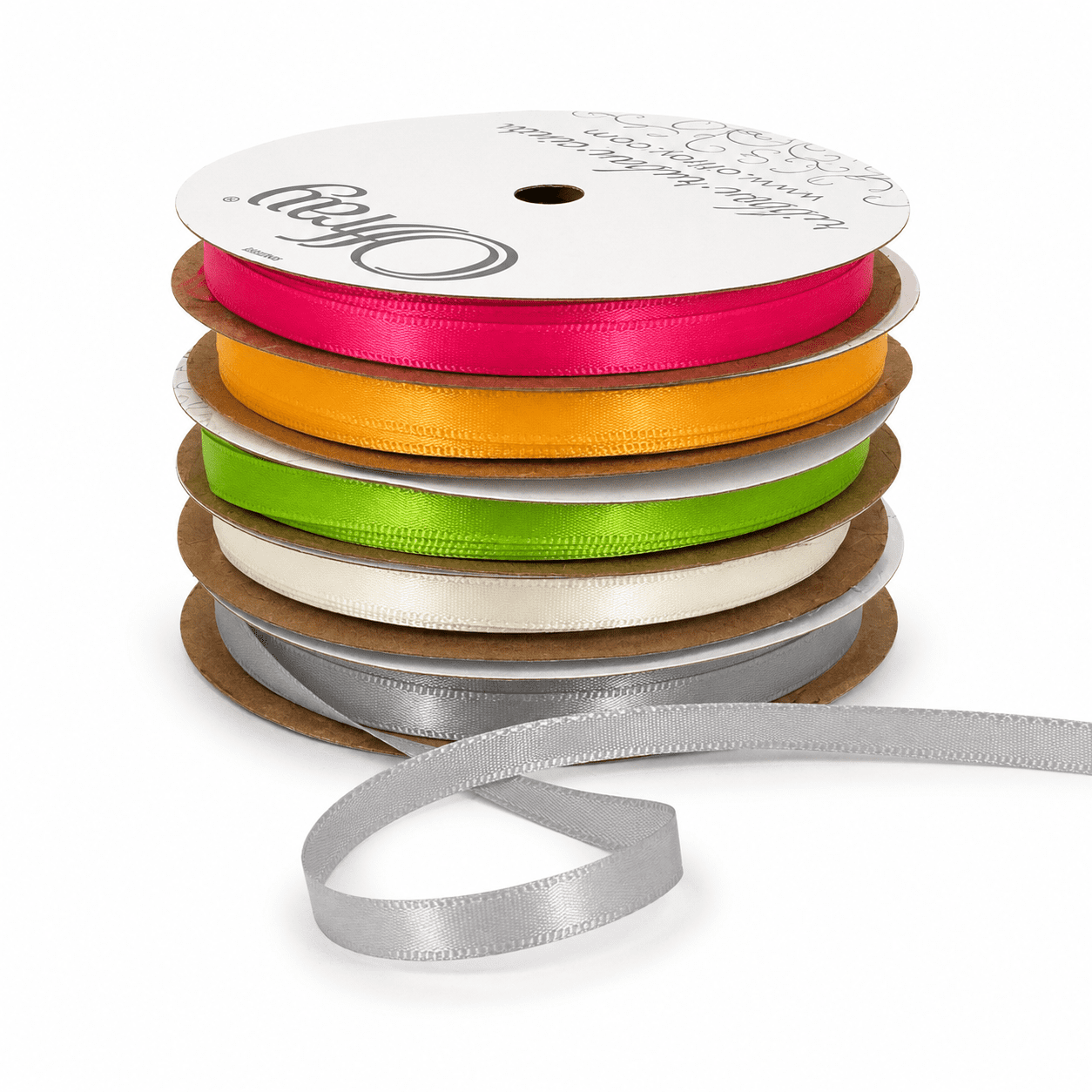 1/4" Single Face Satin Offray Ribbon 20 Yards