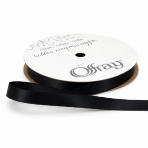 3/8″ Single Face Satin Offray Ribbon 20 Yards - SFS20Y-38-Black